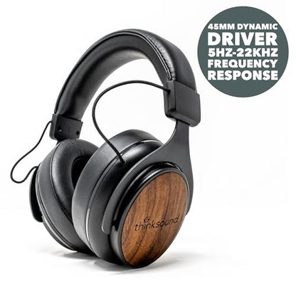 thinksound ov21- Wired Headphones - Over Ear Closed Back Pro Studio Monitor with Mic Professional Grade, Critically Acclaimed, with Detachable Corded Cable for Recording, DJ, Guitar, Music, Podcast