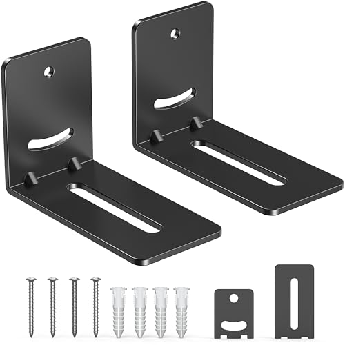 USX MOUNT Soundbar Mount for Samsung, Sony, LG, Vizio, Bose, Onn & More Sound Bar Mounts-Universal Soundbar Mounting Bracket Under TV, Floating Speaker Wall Mount 1 Pair Soundbar Shelf - size: Soundbar Mount up to 30 lbs