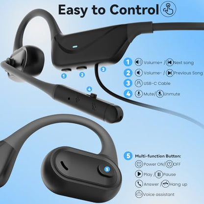 MONODEAL USB Headset with Microphone for PC Laptop, Open Ear Headphones | Computer Headset with Noise Canceling Boom Mic, Wired Headset for Call Center, MS Teams, Gaming and More - color: Gray-black