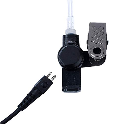 2 Pcs 2-Wire Surveillance Acoustic Tube Walkie Talkie Earpiece/Headset Compatible with Motorola Radio CP200 CP200d CLS1410 CLS1110 CLS1413 GP2000 XU1100 PRO1150 MU12(2 PCS) - color: Black - 2 Pack