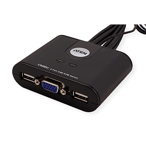 ATEN CS22U 2-Port USB VGA Cable KVM Switch with Remote Port Selector - size: VGA - DDC2B, style: International Version