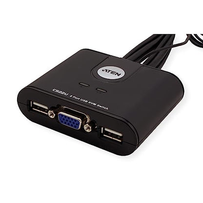 ATEN CS22U 2-Port USB VGA Cable KVM Switch with Remote Port Selector - size: VGA - DDC2B, style: International Version