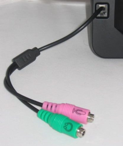 PC Dual 3.5mm Headset to RJ9/RJ10/RJ22 Phone Adapter (PC35-RJ9A)