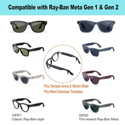 Glasses Ear Grips for Rayban Meta & Thick Temples - Anti-Slip Silicone Eye Glasses Ear Grippers, Eyeglass Grip Sleeve Retainer, Sunglass Holders Cushions Hooks, Accessories - 10 Pairs Brown - color: 10 Pairs Brown