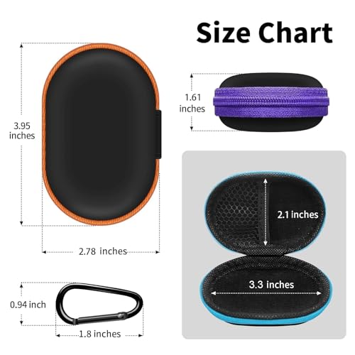 1 Pack Oval Earbud Case, Blue | Portable EVA Carrying Case, For Wired/Wireless Headphones, SD Card Storage, Camera Chip - color: D2-oval blue
