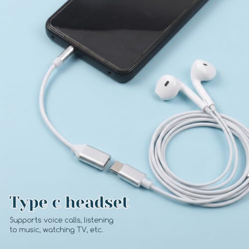 3.5mm Male to USB C Female Audio Adapter, Only Analog Audio Aux Jack Cables | USB C to Aux Audios Dongle Headphone Jack Adapters for Smartphones Laptops Tablets MP3, Silver