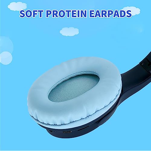 Kids Wireless Headphones, Bluetooth Toddler Headphones,Over Ear Isolation Headphone Foldable with Built-in Mic for Cell Phones TV Tablet School Network Boys Girls (e6 Blue) - color: e6 blue
