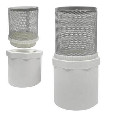3/4" Stainless Steel Filter Cover Connected to 3/4" DN20 PVC Water Pipe, Suction Strainers Used to Remove Debris and Reduce Solid Entry - size: 3/4"DN20