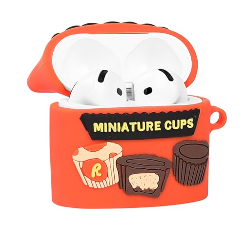 Cute Case for AirPods 4th Generation, for AirPods 4 Wireless Earbuds, XMBYGY Silicone Cartoon Charging Case Shockproof Protective Headphones Cover with Carabiner for Man Woman Teen - color: Ree