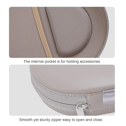 Hard EVA Carrying Case for Headphones, PU Leather Protective Travel Storage Bag with Shockproof Design, Gray - color: Gray