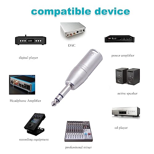 Smithok 2 Pack 1/4" TRS to XLR Adapter, Balanced Quarter Inch 6.35mm Male to XLR Male Adapters