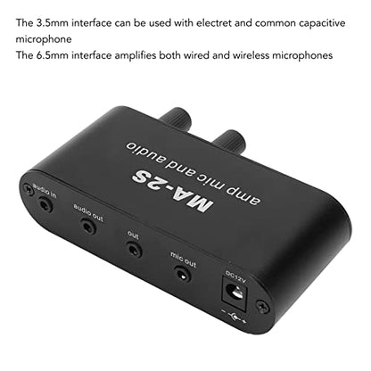 Audio Preamplifier, Micropne Amplifier1/4 Input 3.5Mm Output Small Stereo Channel Audio Splitter, 3 Output Ports Headphone Amplifier, Audio Splitter, Mini Amplifier For Speakers With Audio Cable For