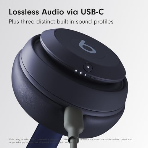 Beats Studio Pro Bluetooth Noise Cancelling Headphones with Apple 20W USB-C Power Adapter - Navy - color: Navy, style: With Power Adapter