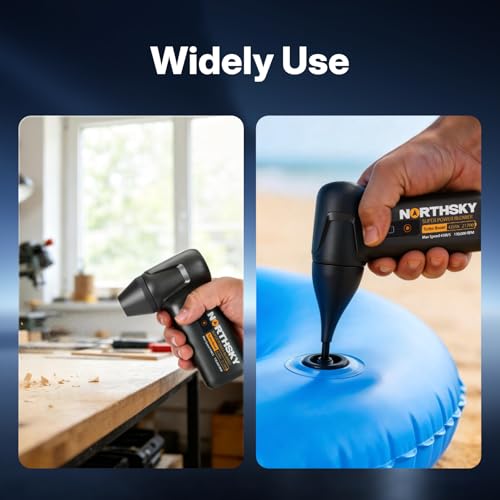 NORTHSKY Compressed Air Duster, Rechargeable Cordless Air Duster with 130000RPM Motor & LED Display, 3-Speed Electric Keyboard Cleaner for PC, Computer, Laptop, Camera & Car Cleaning