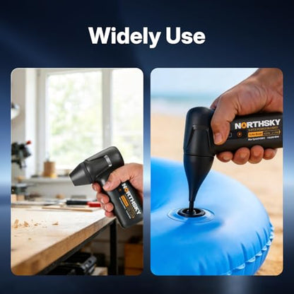 NORTHSKY Compressed Air Duster, Rechargeable Cordless Air Duster with 130000RPM Motor & LED Display, 3-Speed Electric Keyboard Cleaner for PC, Computer, Laptop, Camera & Car Cleaning