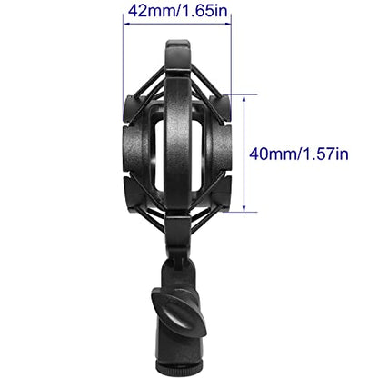 Microphone Shock Mount LUORNG Universal Black Anti-Vibration Mic Holder for 42~46mm/1.65~1.81in Diameter Studio Condenser Mic, Mic Clip Holder