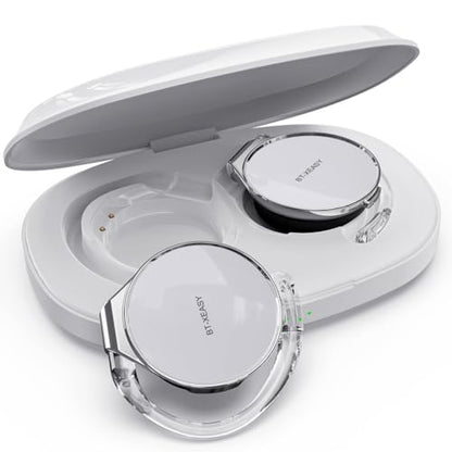 On Ear Bluetooth Headphones, Open-Ear Headphones Wireless with 4-Mic ENC for Crystal Clear Calls, 52H Total Battery, Dual Device, Sport Clip On Headset for Running & Travel，Non-speaker (Snow-white) - color: Snow-white