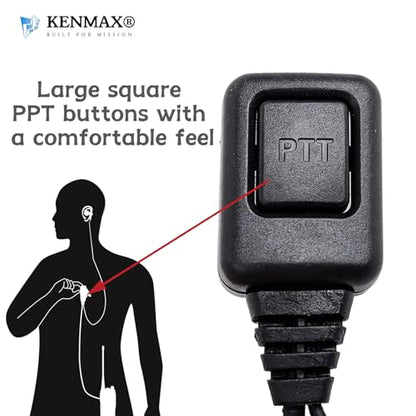 2-Pin Ear-Clip Earpiece Headset for Two Way Radio Kenwood TK3170 TK-2160 TK-220 TK-240 TK-2100 TK-3200 LT-3188 PX-3288