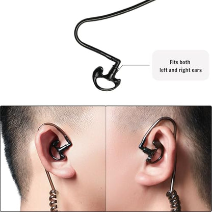 2-Pack Replacement Acoustic Tube Grey + Clear, Black Medium Earbuds | 2-Pack refill tubes (grey + clear), quick-disconnect, black medium earbuds; Fits standard coil-tube earpieces