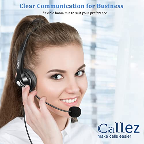 Callez Computer Headset with Noise Cancelling Mic & Mute Controls | Mono USB Headphones for Laptop PC Skype Zoom Webinar Business Call Center Home Office, Clear Chat, Super Lightweight (C500U3) - color: Gray