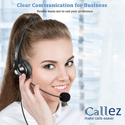 Callez Computer Headset with Noise Cancelling Mic & Mute Controls | Mono USB Headphones for Laptop PC Skype Zoom Webinar Business Call Center Home Office, Clear Chat, Super Lightweight (C500U3) - color: Gray
