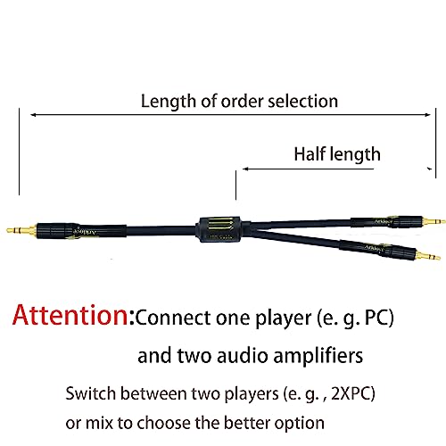 Arklove 15ft Sound Channel swicher 1/8" aux Input 3.5mm 2X 3.5 Output Switch Selector 2 in 1 Out R/L Stereo Audio 1 in 2 Out Stereo Audio Splitter with Phone pc Player - size: 15ft, style: 3.5mm switch selector