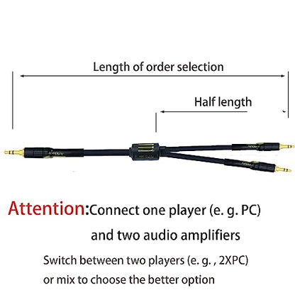 Arklove 3ft Sound Channel swicher 1/8" aux Input 3.5mm 2X 3.5 Output Switch Selector 2 in 1 Out R/L Stereo Audio 1 in 2 Out Stereo Audio Splitter with Phone pc Player - size: 3ft, style: 3.5mm switch selector