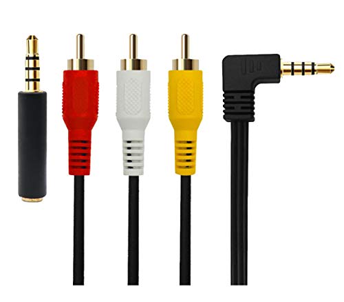 QiCheng&LYS 3.5 mm to RCA AV Camcorder Video Cable,3.5mm Male to 3RCA Male Stereo Audio Video AUX Cable Smartphones,MP3, Tablets,Speakers,Home Theater - 3.5mm Elbow 1m - size: 3.5mm Elbow 1.0m