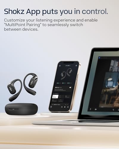 SHOKZ OpenFit 2+ Open-Ear Earbuds, Black, Dolby Audio,Wireless Charging | Soft Ear Hooks； IP55 Water-Resistant; USB-C Fast Charging；48H Playtime; Gym/outdoor/home use - color: Black, style: Dolby Audio / USB-C&Wireless