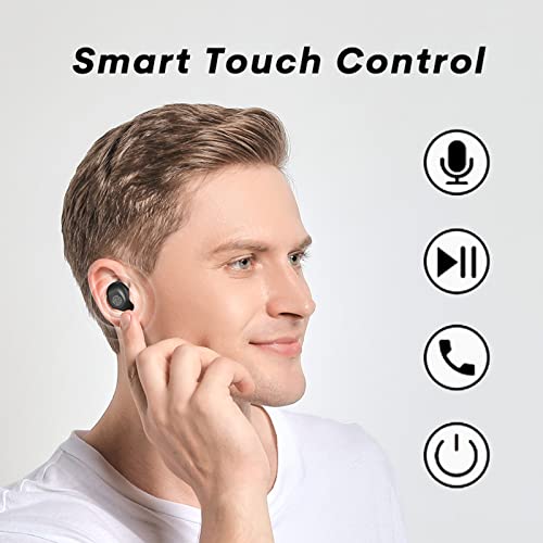 True Wireless Earbuds Bluetooth in-Ear Headphones 5.2 Small Tiny Invisible Earbuds Wireless Bluetooth Discreet Bluetooth Earbuds for Work Blue Tooth Ear Buds Wireless Earphones with Mini Earbuds Case