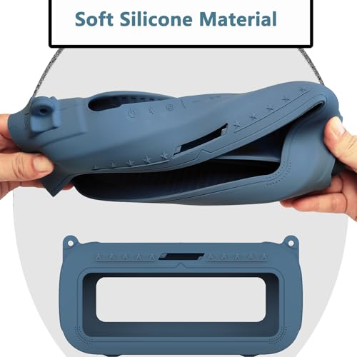 JCHPINE Silicone Cover and Carrying Case for Bose SoundLink Max Speaker | Protective Cases for SoundLink Max Speaker Accessories, Soft Silicone Cover and Hard Case with Shoulder Strap (Blue) - color: Blue Case