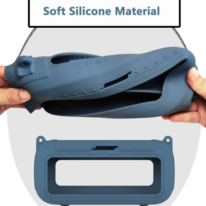 JCHPINE Silicone Cover and Carrying Case for Bose SoundLink Max Speaker | Protective Cases for SoundLink Max Speaker Accessories, Soft Silicone Cover and Hard Case with Shoulder Strap (Blue) - color: Blue Case