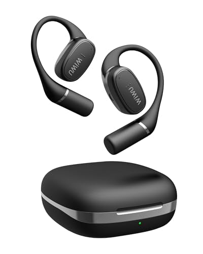 Open Ear Earbuds,Lightweight Comfort Wireless Earbuds with Earhooks,40H Playtime Powerful Sound AI Clear Calls Sport Bluetooth Earbuds Waterproof for Running Office Fitness(Black) - color: Black