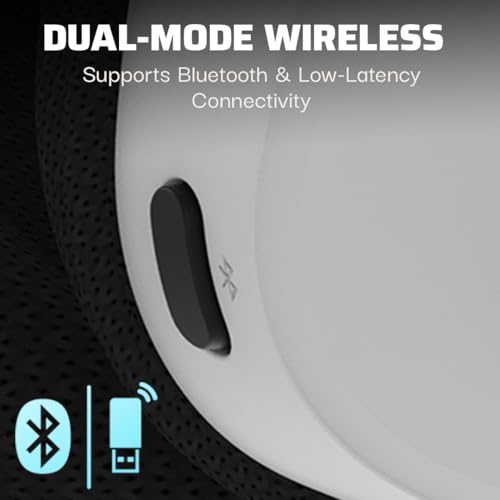 PDP Phantom Air Dual-Mode Wireless Gaming Headset for PlayStation: PS5, PS4, PC, Bluetooth Compatible, Rechargeable 35-Hour Battery, 50mm Drivers, On-ear Headphone Controls, Officially Licensed, White - color: White, style: PlayStation