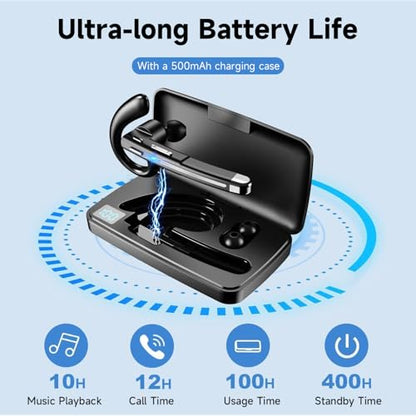 Boytond Bluetooth Headset V6.1,100Hrs Talk Time Wireless Earpiece