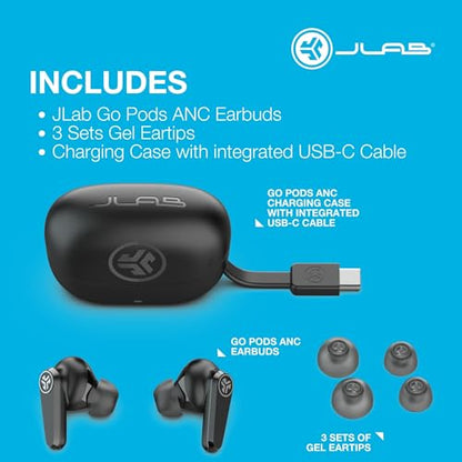 JLab, Go Pods ANC, True Wireless Earbuds, Active Noise Cancelling, Bluetooth, Sage - color: Sage