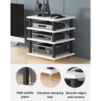 Desktop Hi-Fi Audio Rack, Multi-Tier Stereo Component Shelf for Amplifier(Teak,4-Layer) - color: Teak, size: 4-layer