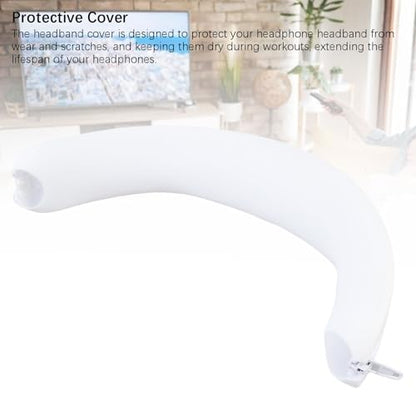 Tangxi Headband Cover Compatible with INZONE H7 H9 Gaming Headsets, Replacement Headphone Headband Cushion Pad Cover, Silicone Headband Protector with Zipper (White) - color: White