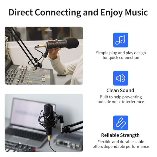 XLR Female to 1/4 Inch(6.35mm) Male 3.3 Feet/1 Meter TRS Balanced Cable XLR to Quarter Inch Jack Patch Cord for Speaker and Microphone - size: 1 meters