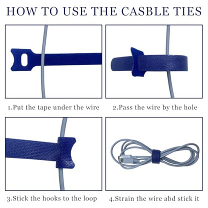 200PCS 6 Inch Cable Ties Reusable Fastener Straps Multi-Purpose Wire Ties Self-Gripping Cord Organizer Cord Wraps Adjustable Hook&Loop Cable Straps for Home,Office and Data Centers Cables Management - style: Style 2