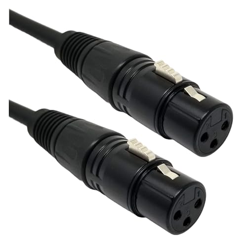 1FT DMX Cables, XLR Male to Female Microphone Cables 3 Pin (2 Pack)