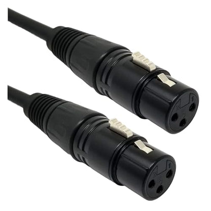 1FT DMX Cables, XLR Male to Female Microphone Cables 3 Pin (2 Pack)