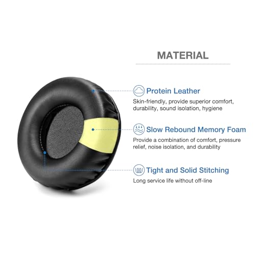 HDJ X5 X7 X10 Replacement Ear Pads Compatible with Pioneer HDJ-X7 HDJ-X5 HDJ-X10 DJ Headphones Premium Protein Leather Memory Foam Ear Cushions