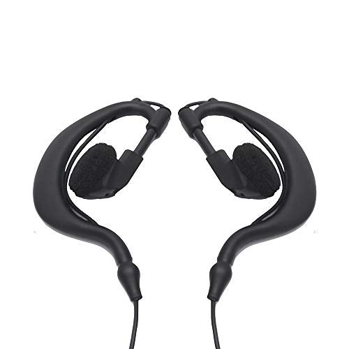 2pcs Headset Earpiece Ear Clip G Shape Radio Security 2 Pin Black Walkie Talkie for Two Way Radio
