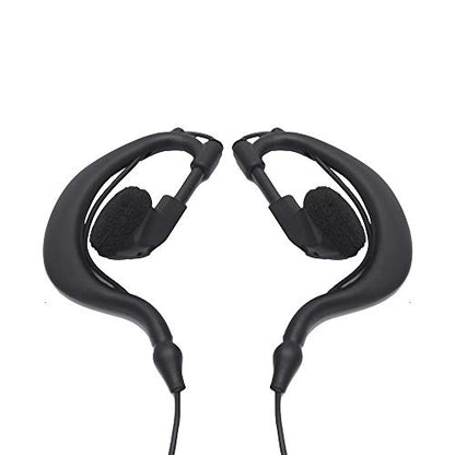 2pcs Headset Earpiece Ear Clip G Shape Radio Security 2 Pin Black Walkie Talkie for Two Way Radio