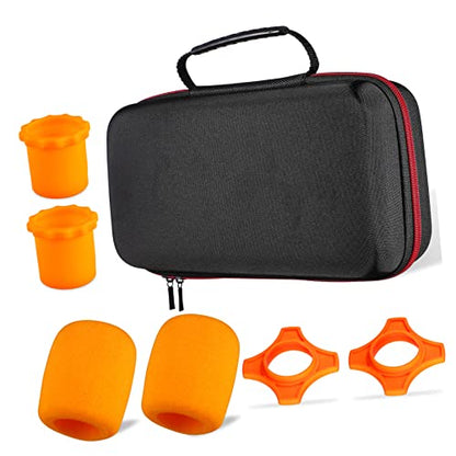 GALPADA Microphone Storage Bag with Padded Sponge and Anti-slip Rings Portable Mic Carrying Case with Zip Closure Suitable for Travel and Music Equipment Accessories