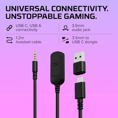 HyperX Cloud III – Wired Gaming Headset,PC,PS5,Xbox Series X|S,Angled 53mm Drivers,DTS Spatial Audio,Memory Foam,Durable Frame,Ultra-Clear 10mm Mic,USB-C,USB-A,3.5mm – Black,(Pack of 10) - color: Black, size: Regular (Pack of 10), style: Wired