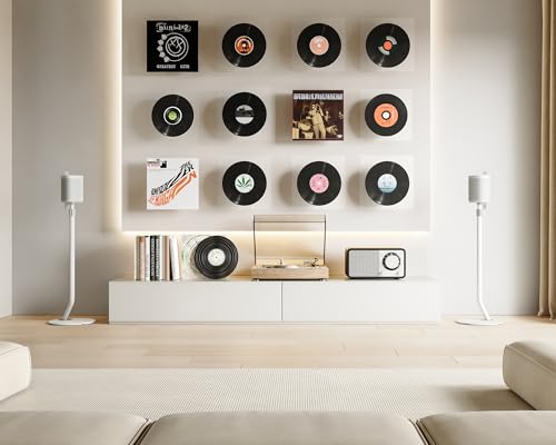 FITUEYES Universal Speaker Stand Pair, with Height Adjustable, White,1 Pair - color: White
