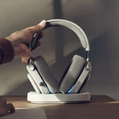 Fractal Design Scape Light - Wireless PC Gaming Headset - Detachable Flip-to-Mute Microphone with Noise Cancellation - Battery Life Up to 40 Hours - Configurable Ambient Lighting - Gray - color: Light
