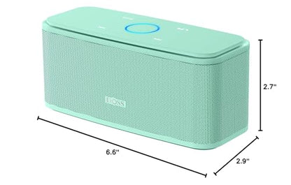 DOSS SoundBox Touch Wireless Bluetooth Speaker-12W HD Sound with Rich Bass | Portable & Small Design, IPX5 Waterproof, 20H Playtime, Handsfree, House, Office Desktop, Bedroom, Indoor Use, Green - color: Green